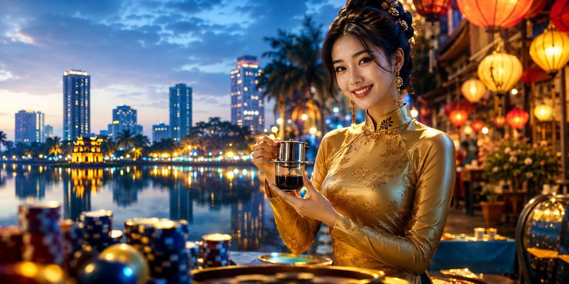 Không gian giải trí casino tại Hà Nội với trang phục áo dài truyền thống