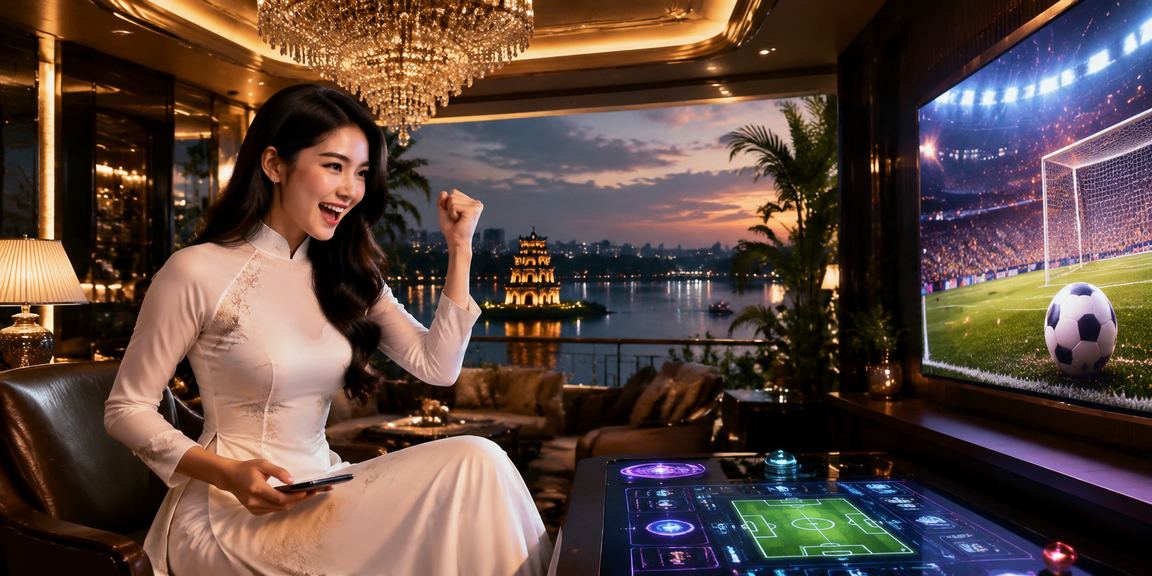 Cô gái Hà Nội mặc áo dài tham gia cá cược esports trực tuyến trên điện thoại